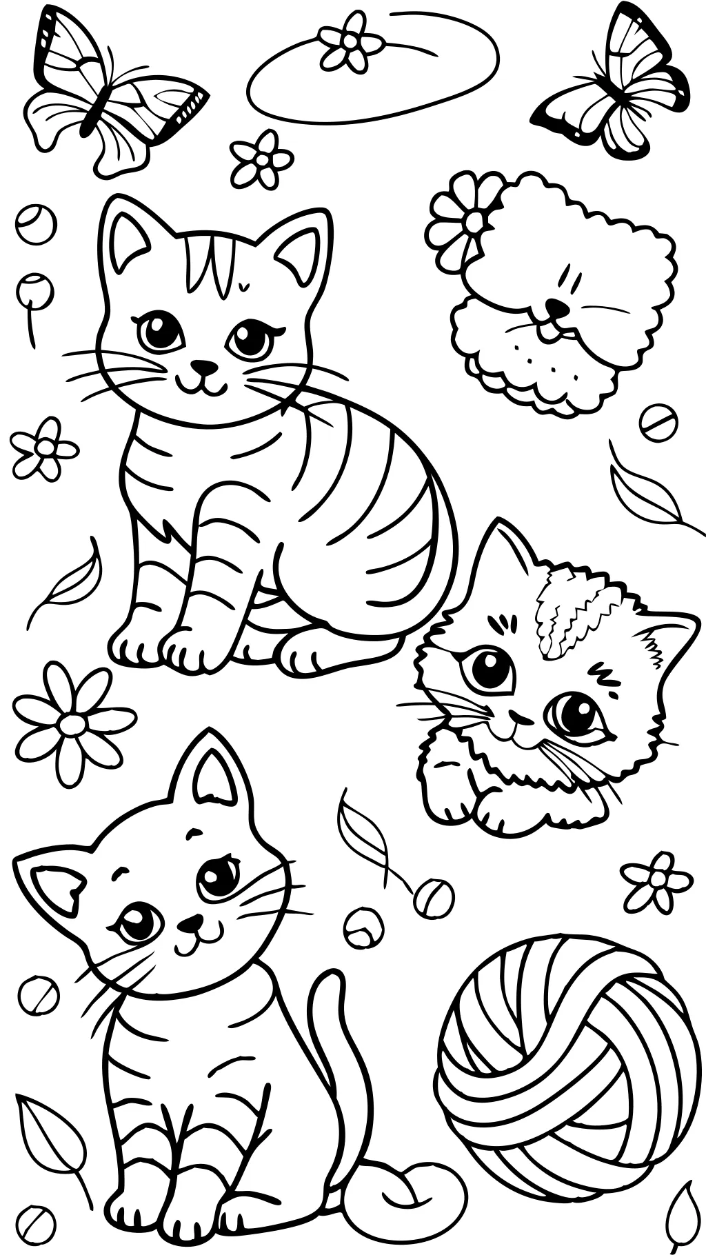 coloring page of kittens